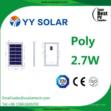 Высокомощный поликристаллический солнечный модуль 2.7W / 3W